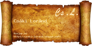 Csáki Loránd névjegykártya